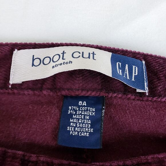 Gap Corduroy Pants Bootcut Womens 8 Burgundy Red Y2K Preppy Retro Whimsigoth - Picture 8 of 9
